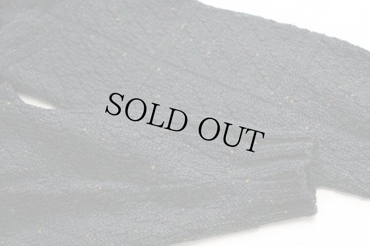 画像6: Kilkenny ロールネック ケーブル編み ネップ入り ウールニット セーター 深緑 ミックス★フィッシャーマン (6)