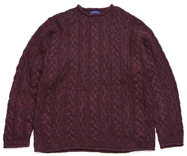 DAVIS&SQUIRE ロールネック ケーブル編み シェットランド ウール