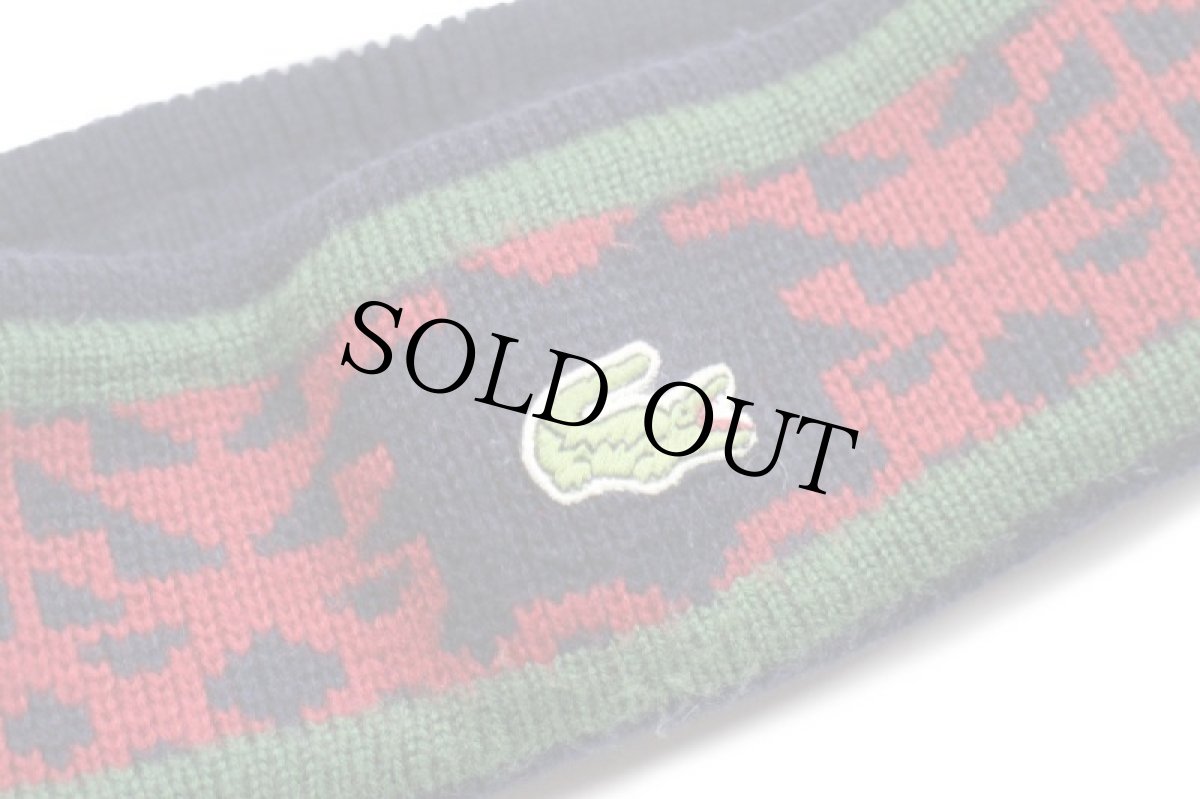 画像3: 70s フランス製 LACOSTEラコステ フェアアイル柄 アクリルニット ヘッドバンド★ヘアバンド (3)