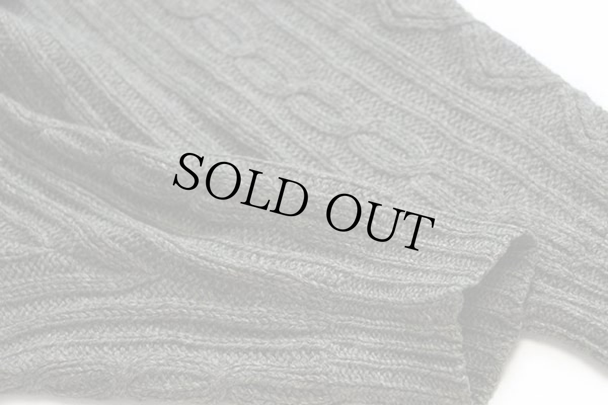 画像6: JAMES ROBINSON ケーブル編み ウールニット セーター オリーブ XL★フィッシャーマン (6)