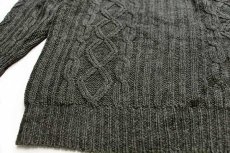 画像5: JAMES ROBINSON ケーブル編み ウールニット セーター オリーブ XL★フィッシャーマン (5)