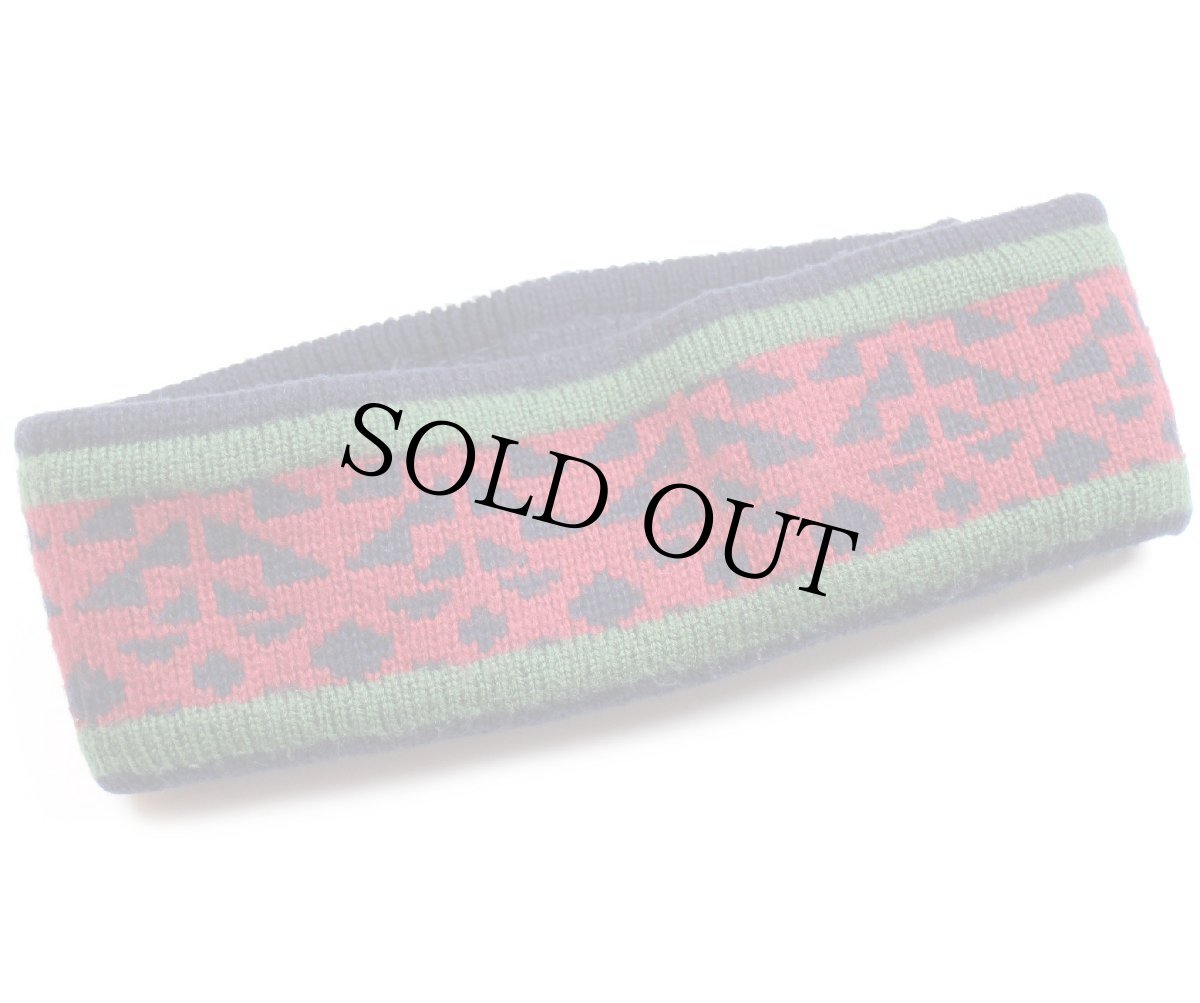 画像2: 70s フランス製 LACOSTEラコステ フェアアイル柄 アクリルニット ヘッドバンド★ヘアバンド (2)