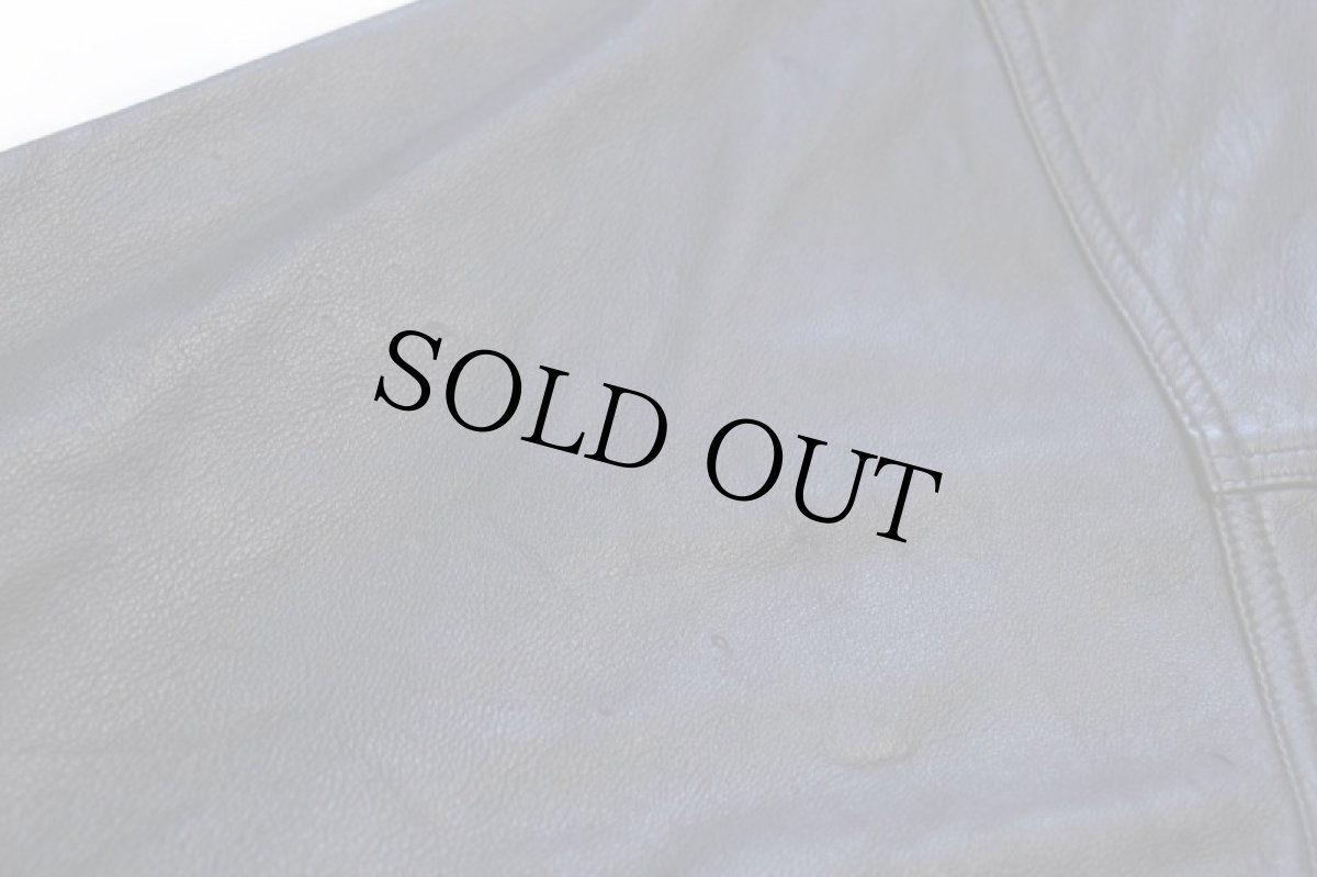 画像6: 90s UNKNOWN サードタイプ レザージャケット 4ポケット 黒 46 (6)