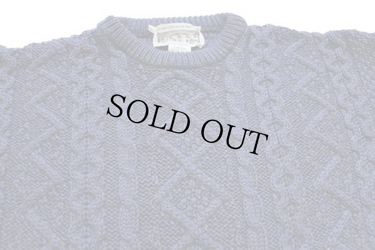 画像3: アイルランド製 ARAN SWEATER MARKET ケーブル編み メリノウールニット セーター 薄紺 L★フィッシャーマン (3)