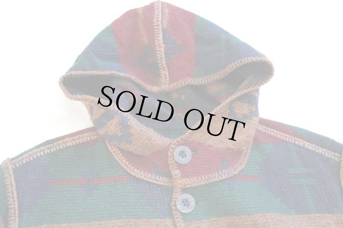 画像4: 00s WOOLRICH JOHN RICH AND BROS ウールリッチ ネイティブ柄 リバーシブル ロング ウール ブランケット コート (4)