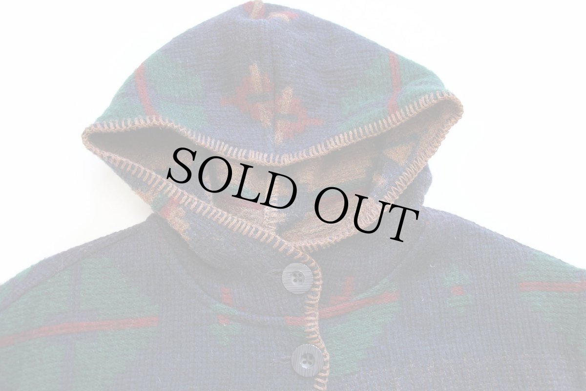 画像10: 00s WOOLRICH JOHN RICH AND BROS ウールリッチ ネイティブ柄 リバーシブル ロング ウール ブランケット コート (10)