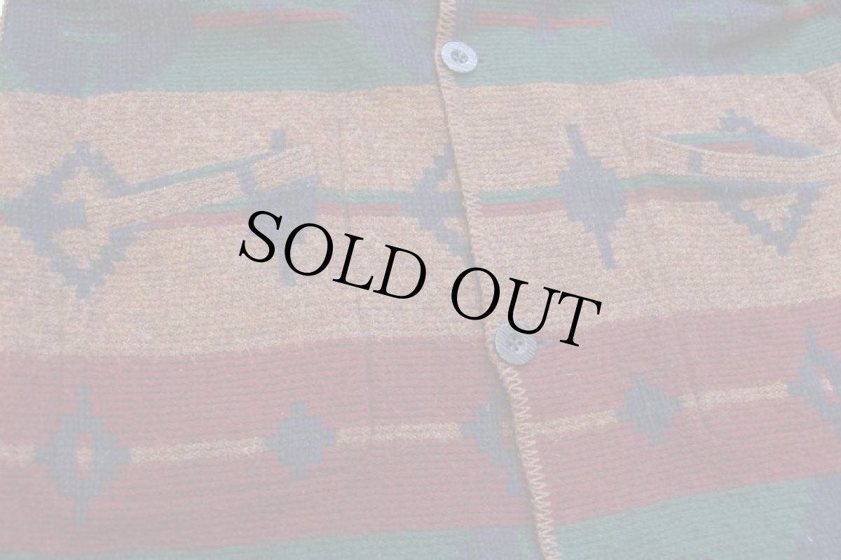 画像5: 00s WOOLRICH JOHN RICH AND BROS ウールリッチ ネイティブ柄 リバーシブル ロング ウール ブランケット コート (5)