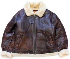 画像1: 80s FREEDOM B-3タイプ ムートン フライトジャケット 焦げ茶 40 (1)