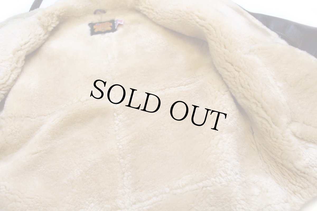 画像6: 80s FREEDOM B-3タイプ ムートン フライトジャケット 焦げ茶 40 (6)