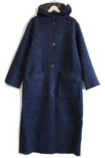 画像7: 00s WOOLRICH JOHN RICH AND BROS ウールリッチ 無地 リバーシブル ロング ウール ブランケット コート (7)