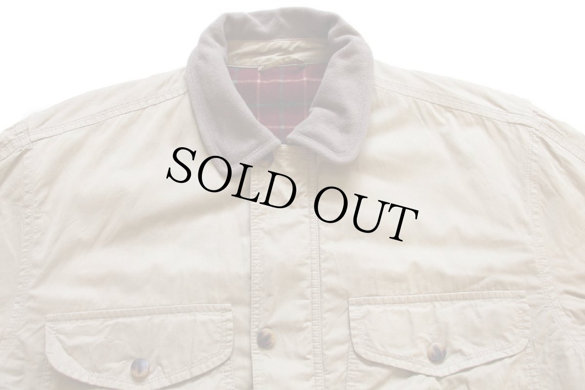 画像3: 90s イタリア製 BELFE チェック ウールライナー ポプリン フィールドジャケット カーキ 50 (3)