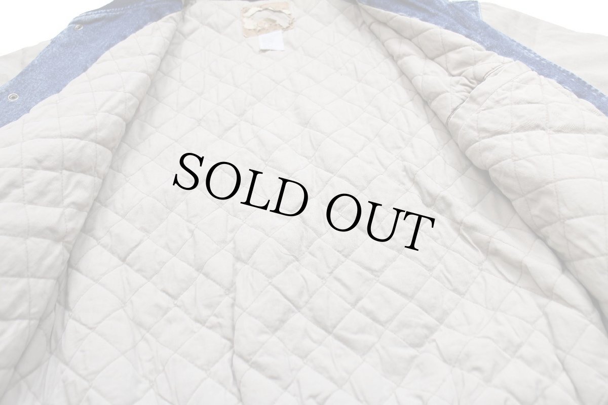 画像5: 90s GAPギャップ キルティングライナー コットン×デニムスタジャン L (5)