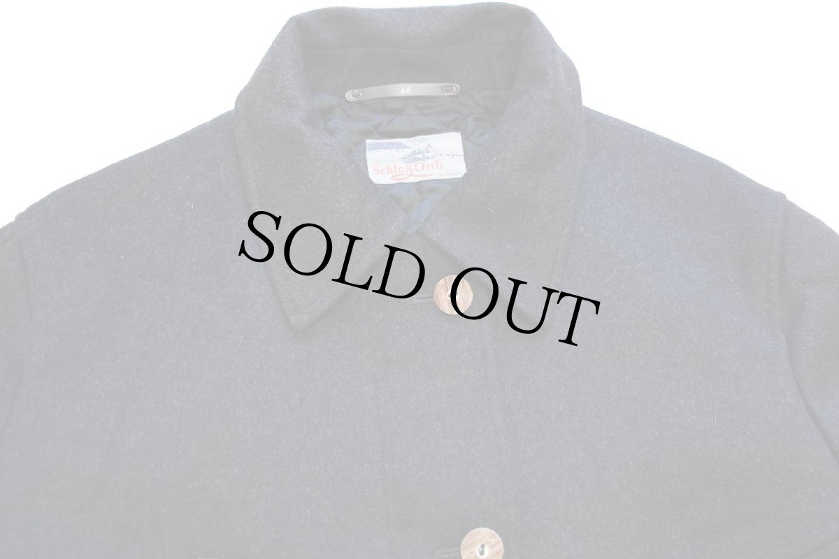 画像3: allwerk 鹿角ボタン チロリアン ウール×カシミヤ ステンカラーコート 黒 46 (3)