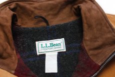 画像4: 90s L.L.Bean チェック ウールライナー キャンバス ジャケット 茶 (4)