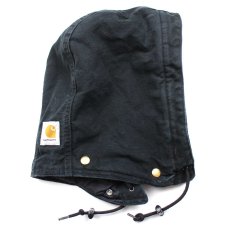 画像1: 00s USA製 carharttカーハート ARCTIC HOOD キルティングライナー ダックフード 黒 (1)