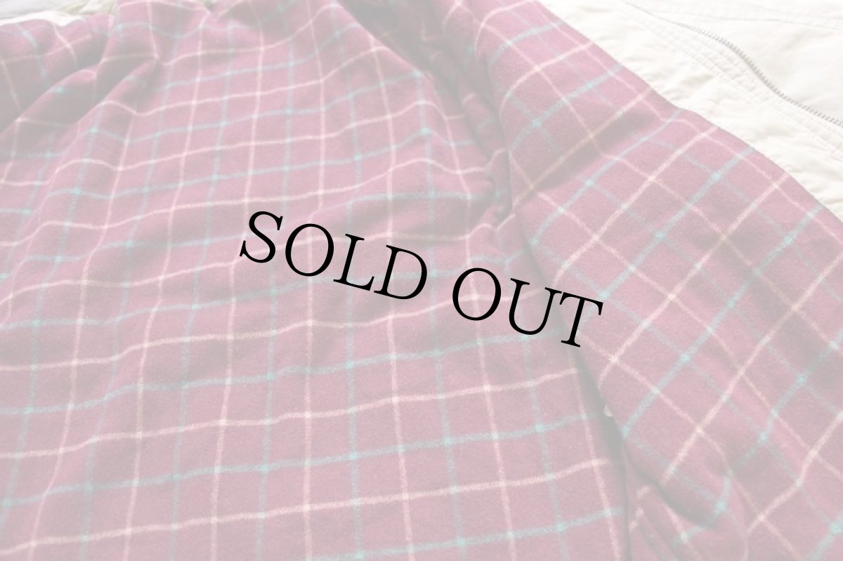 画像5: 90s イタリア製 BELFE チェック ウールライナー ポプリン フィールドジャケット カーキ 50 (5)