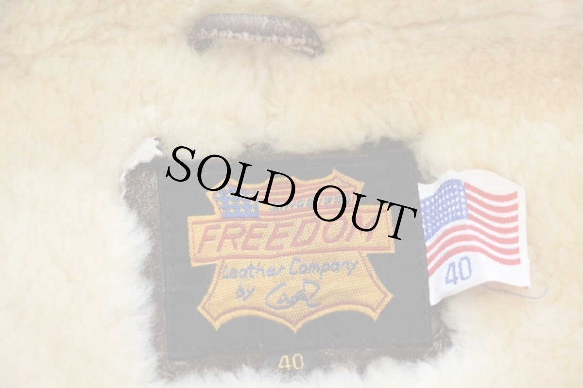 画像5: 80s FREEDOM B-3タイプ ムートン フライトジャケット 焦げ茶 40 (5)