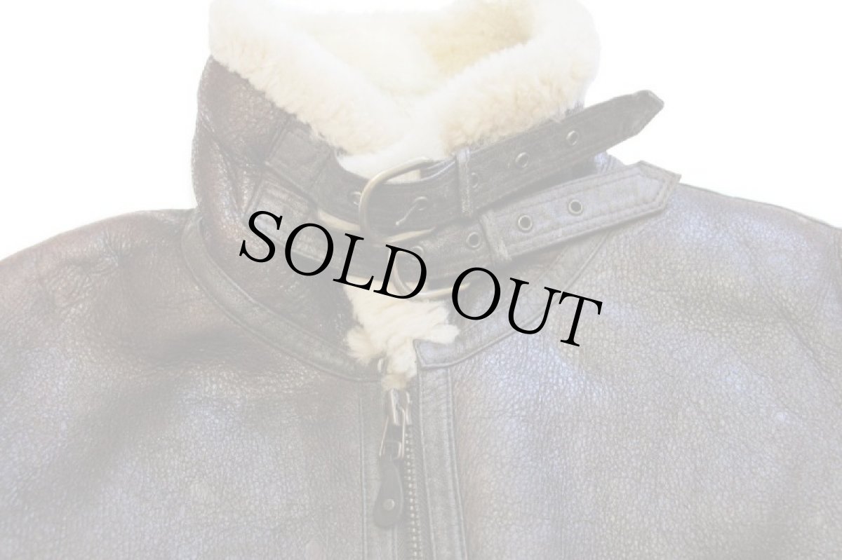 画像4: 80s FREEDOM B-3タイプ ムートン フライトジャケット 焦げ茶 40 (4)