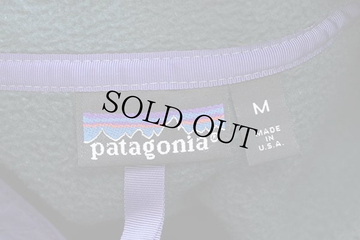 画像4: 90s USA製 patagoniaパタゴニア フリース スナップT 深緑 M (4)