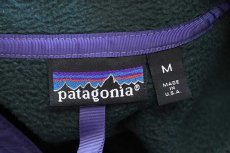 画像4: 90s USA製 patagoniaパタゴニア フリース スナップT 深緑 M (4)