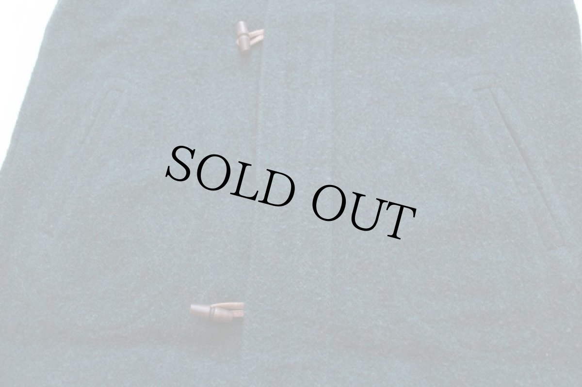 画像8: 90s USA製 Woolrichウールリッチ 無地 ロング フーデッド ウール ブランケット コート 緑 L (8)