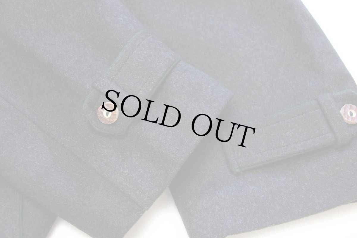 画像8: allwerk 鹿角ボタン チロリアン ウール×カシミヤ ステンカラーコート 黒 46 (8)