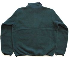 画像2: 90s USA製 patagoniaパタゴニア フリース スナップT 深緑 M (2)