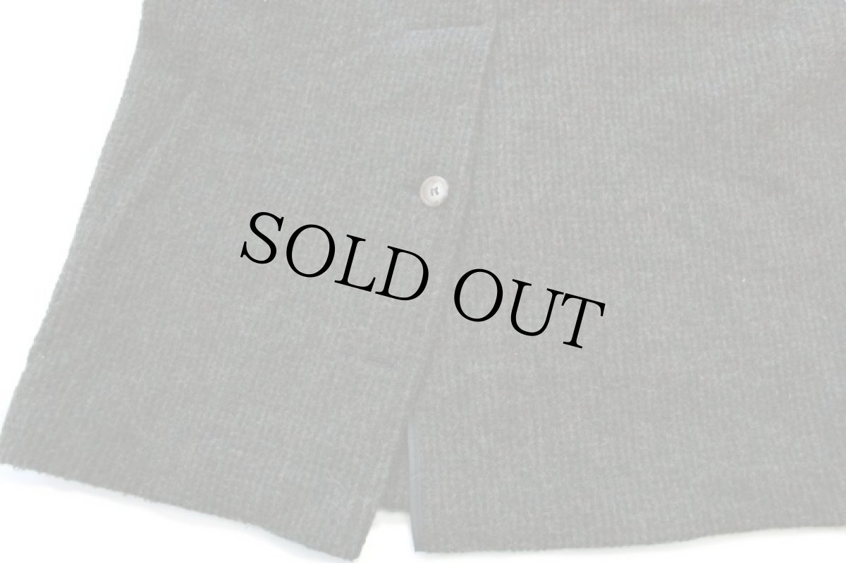 画像6: 90s USA製 Woolrichウールリッチ エルボーパッチ付き ロング ウール ブランケット コート グリーン ミックス S (6)