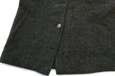 画像6: 90s USA製 Woolrichウールリッチ エルボーパッチ付き ロング ウール ブランケット コート グリーン ミックス S (6)