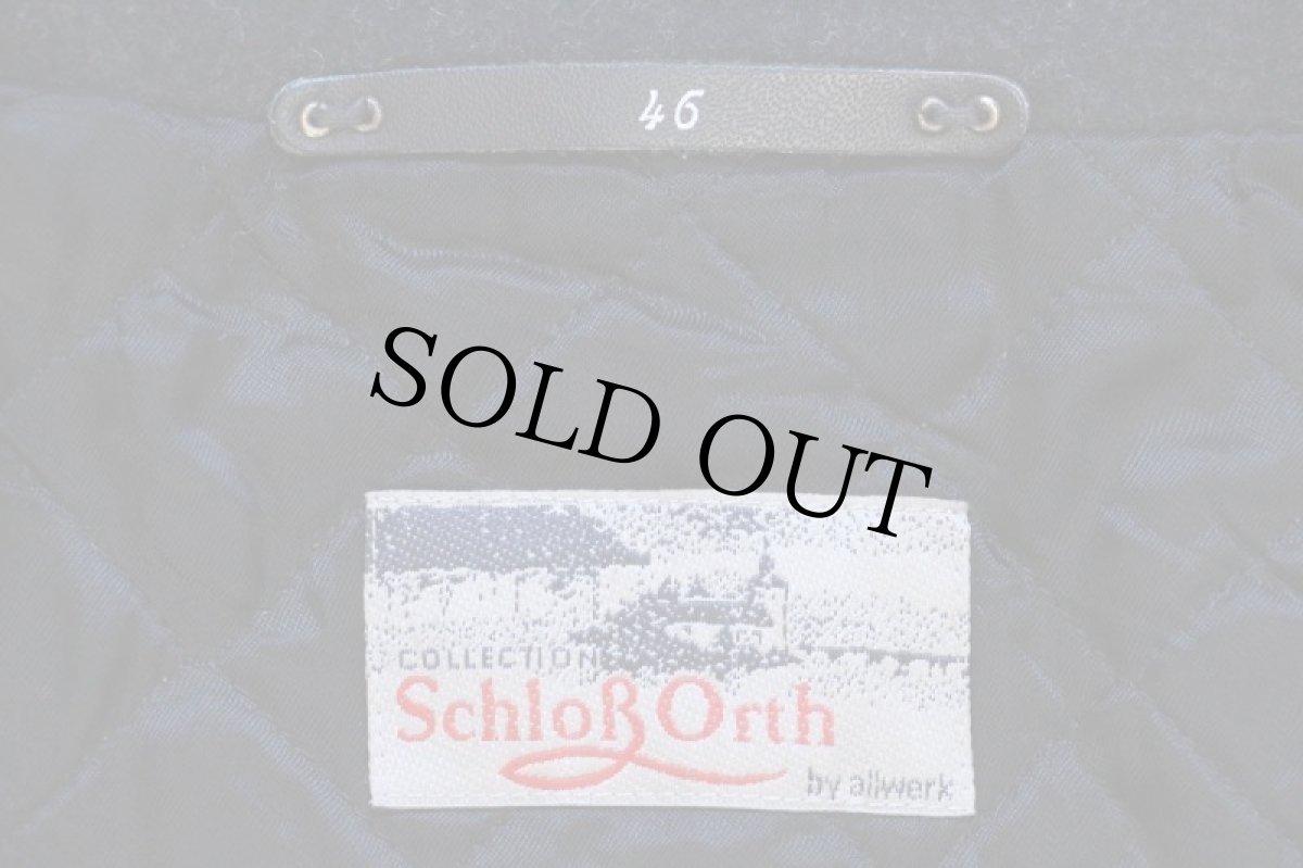 画像4: allwerk 鹿角ボタン チロリアン ウール×カシミヤ ステンカラーコート 黒 46 (4)