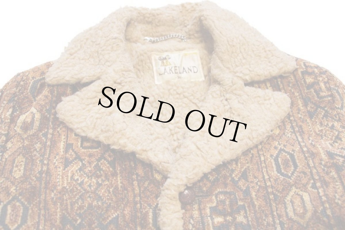 画像3: 60s LAKELAND ボアライナー 総柄 ゴブラン織り コート 38 (3)