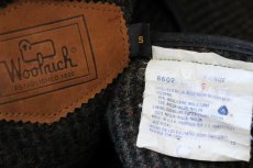 画像5: 90s USA製 Woolrichウールリッチ エルボーパッチ付き ロング ウール ブランケット コート グリーン ミックス S (5)