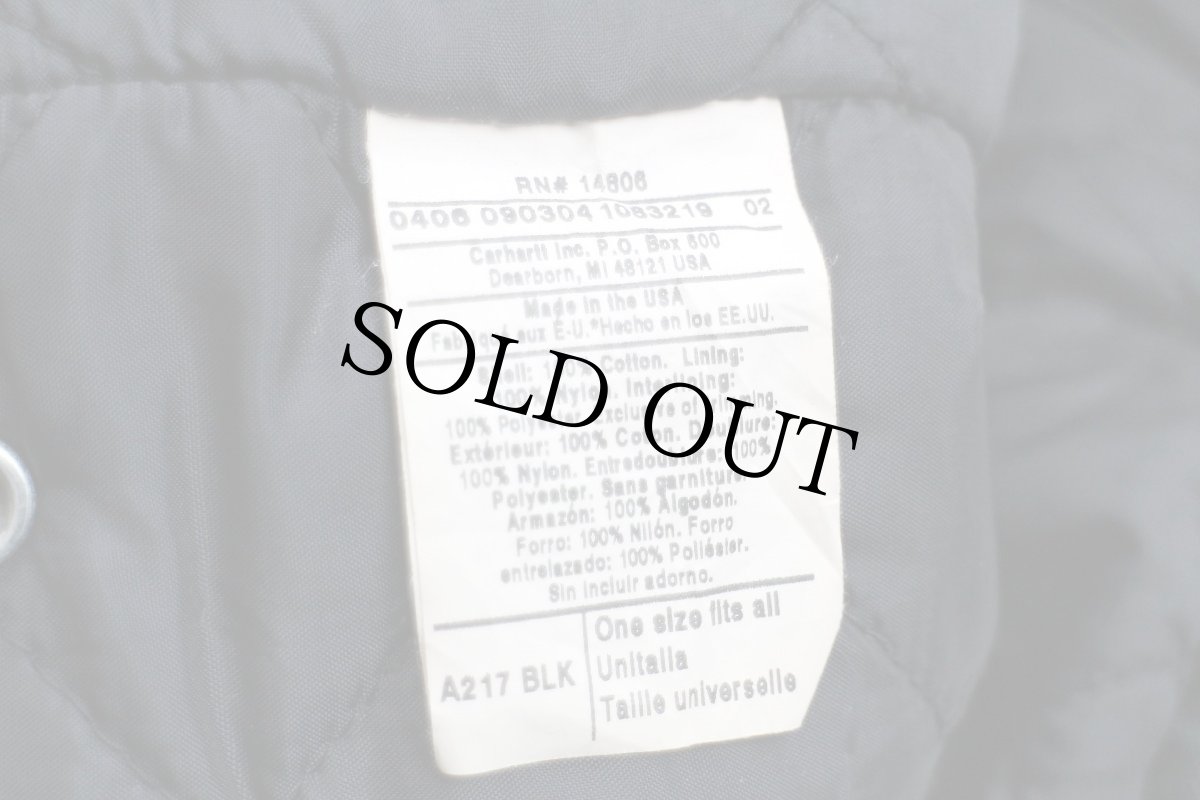 画像5: 00s USA製 carharttカーハート ARCTIC HOOD キルティングライナー ダックフード 黒 (5)