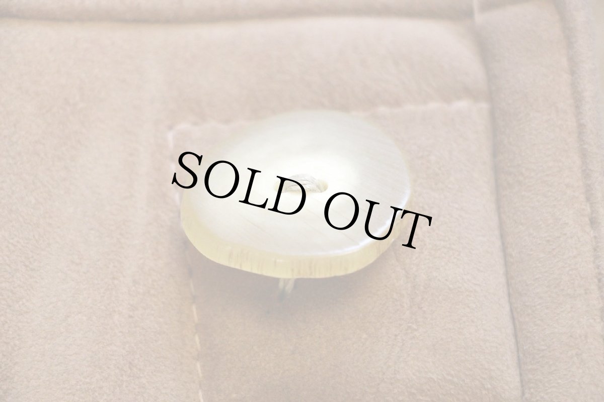 画像7: 70s Abercrombie&Fitch 鹿角ボタン シープスキン リアル ムートンコート 薄茶 44★アバクロ (7)