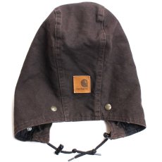画像4: メキシコ製 carharttカーハート ARCTIC HOOD キルティングライナー ダックフード 焦げ茶 (4)