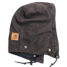 画像1: メキシコ製 carharttカーハート ARCTIC HOOD キルティングライナー ダックフード 焦げ茶 (1)