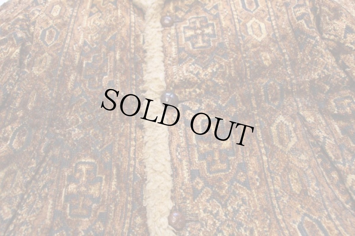 画像7: 60s LAKELAND ボアライナー 総柄 ゴブラン織り コート 38 (7)