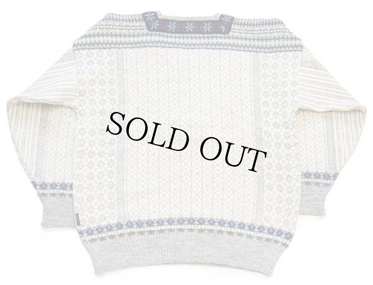 画像2: ノルウェー製 TELEMARK STYLE BY SKJAEVELAND 鹿柄 ノルディック柄 チロリアンテープ プルオーバー ウールニット セーター (2)