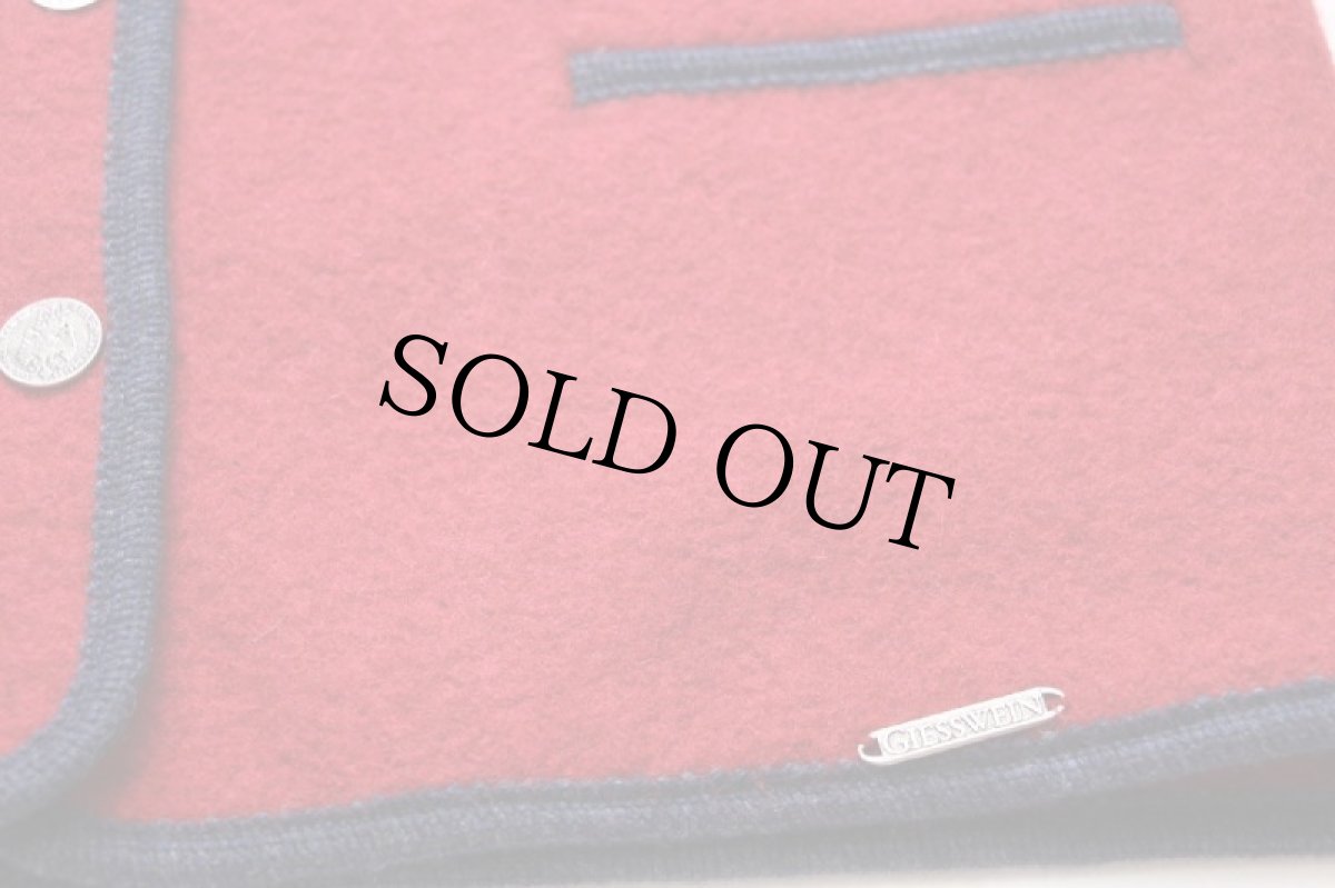 画像6: オーストリア製 GIESSWEIN チロリアン ボイルドウール ベスト レッド 16 (6)