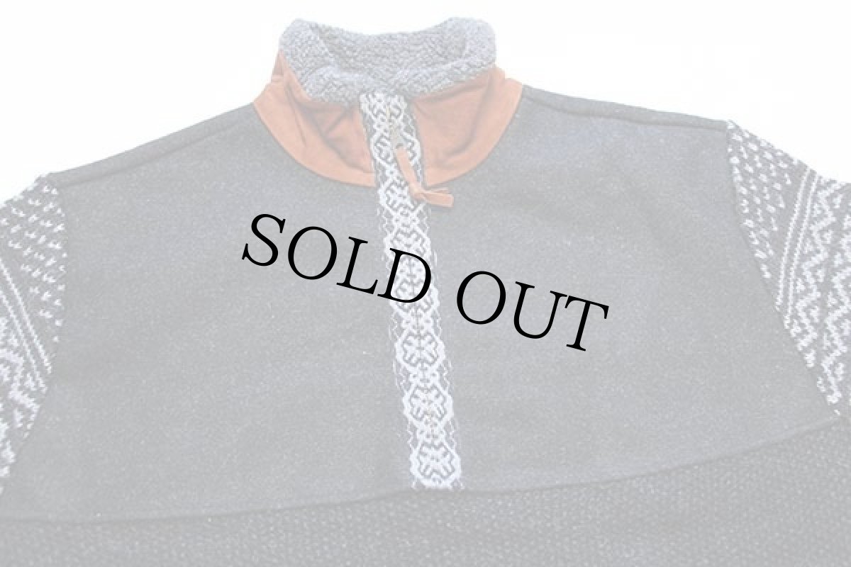 画像3: ノルウェー製 SCANDINAVIAN SCORE DESIGN ノルディック柄 切り替え ハーフジップ プルオーバー ウールニット セーター (3)