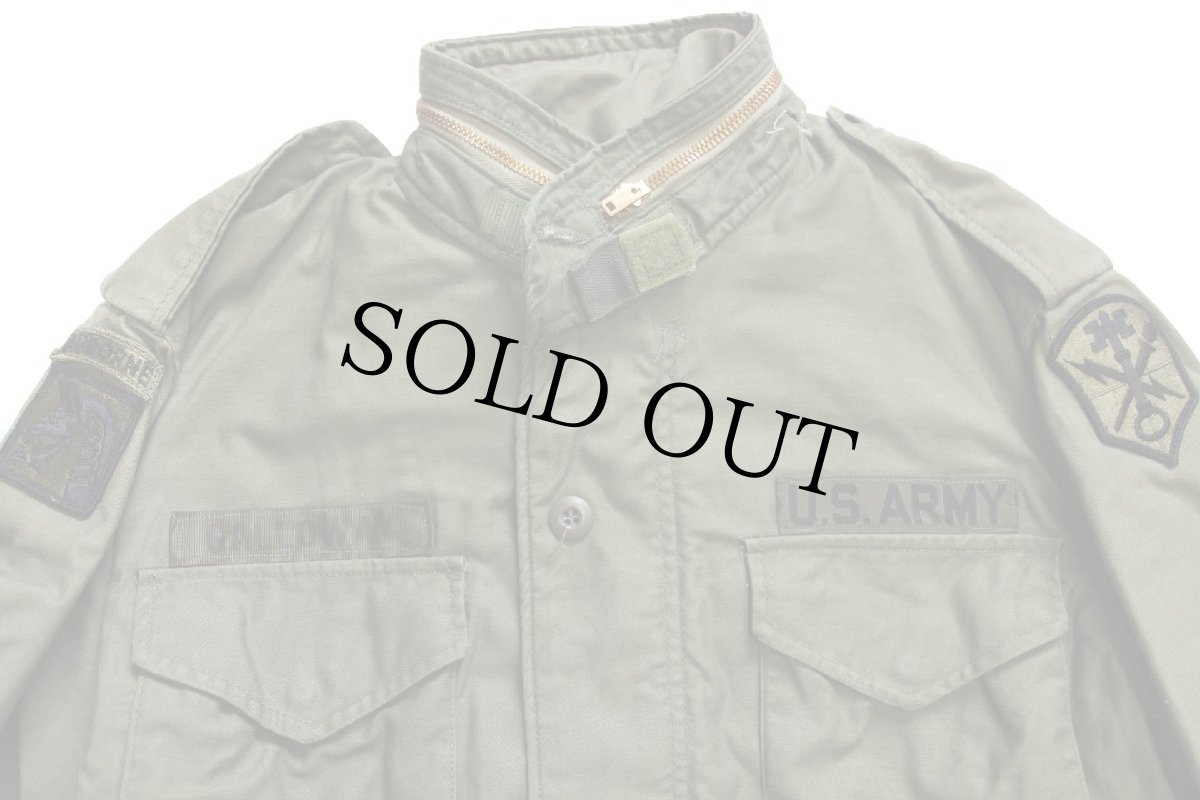 画像3: 80s 米軍 U.S.ARMY AIRBORNE パッチ付き M-65 フィールドジャケット オリーブグリーン S-XS (3)