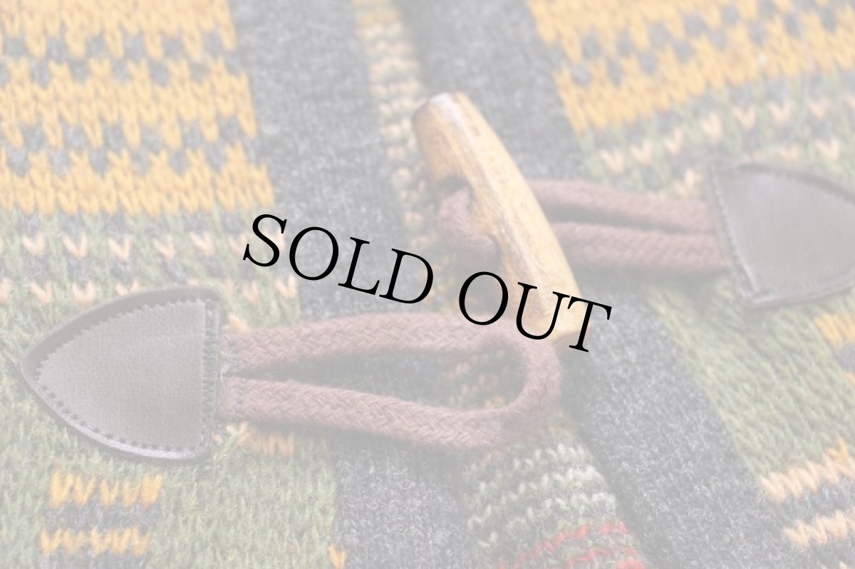 画像6: 90s フランス製 JACQUARD ラグ柄 ジャガード ウール×アクリルニット ベスト カーディガン M (6)