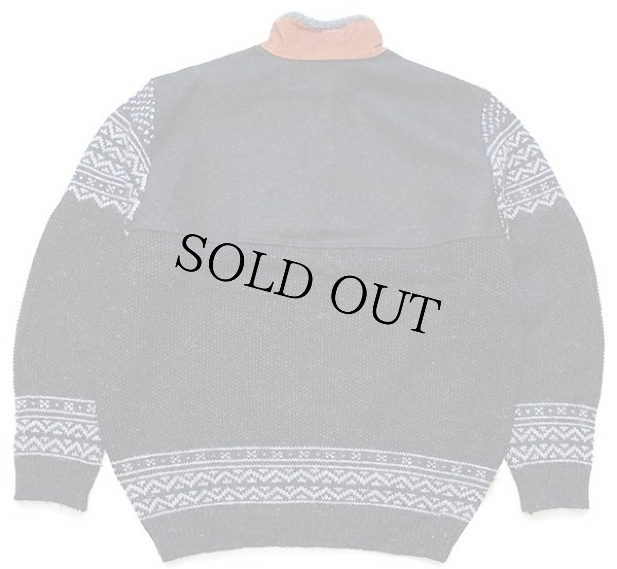 画像2: ノルウェー製 SCANDINAVIAN SCORE DESIGN ノルディック柄 切り替え ハーフジップ プルオーバー ウールニット セーター (2)