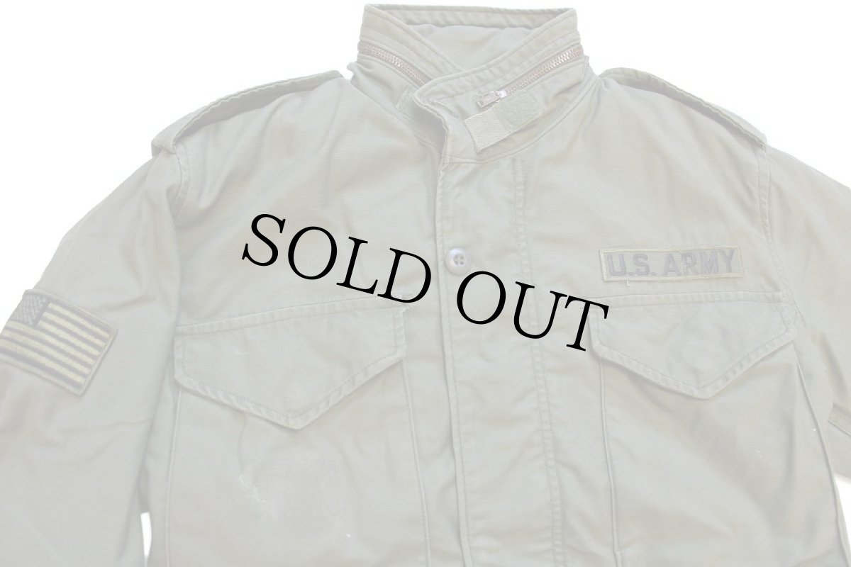 画像3: 80s USA製 ALPHAアルファ U.S.ARMY 星条旗 パッチ付き M-65 フィールドジャケット オリーブグリーン XS-R (3)