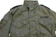 画像3: 80s USA製 ALPHAアルファ U.S.ARMY 星条旗 パッチ付き M-65 フィールドジャケット オリーブグリーン XS-R (3)