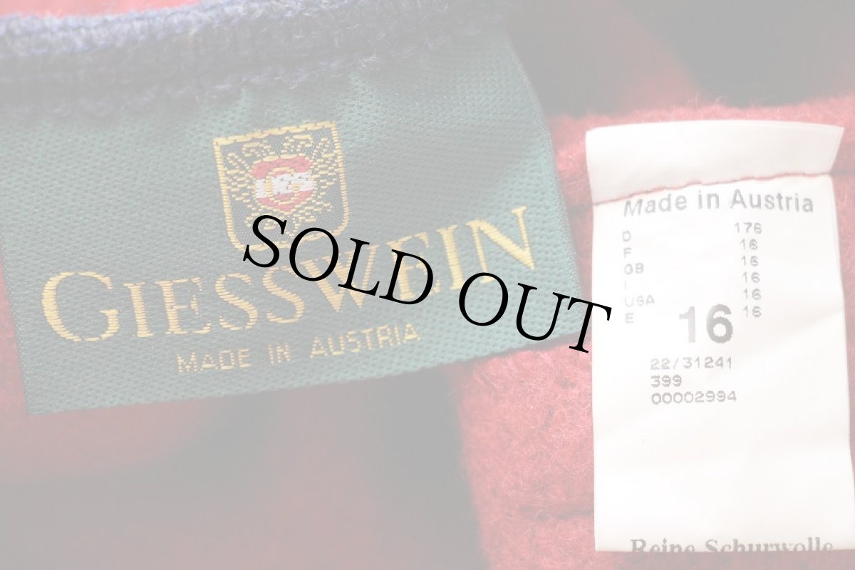 画像4: オーストリア製 GIESSWEIN チロリアン ボイルドウール ベスト レッド 16 (4)