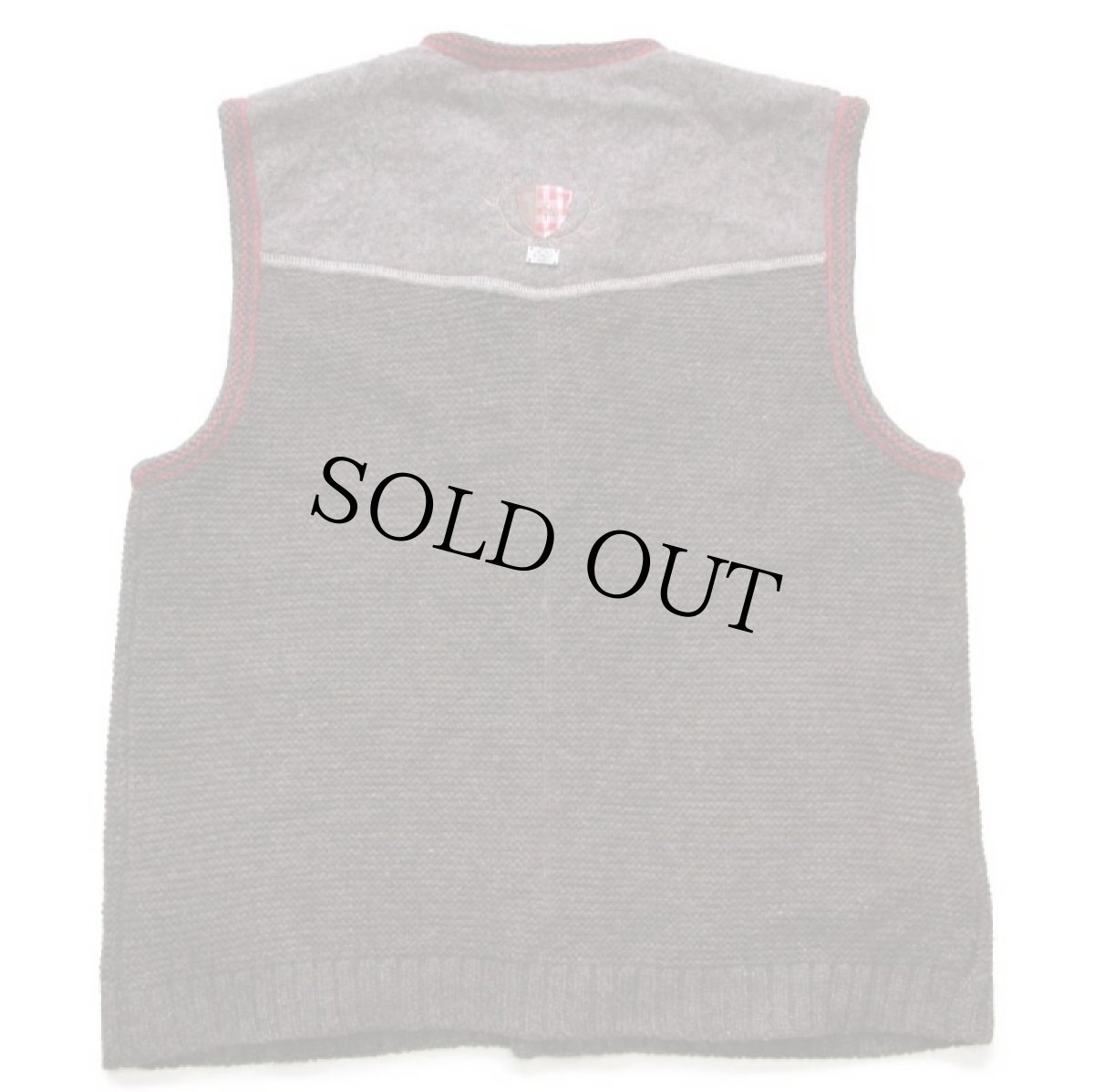 画像2: Spieth & Wensky ツートン 切り替え ノーカラー チロリアン ボイルドウール×ニット ベスト カーディガン ブラウン M (2)