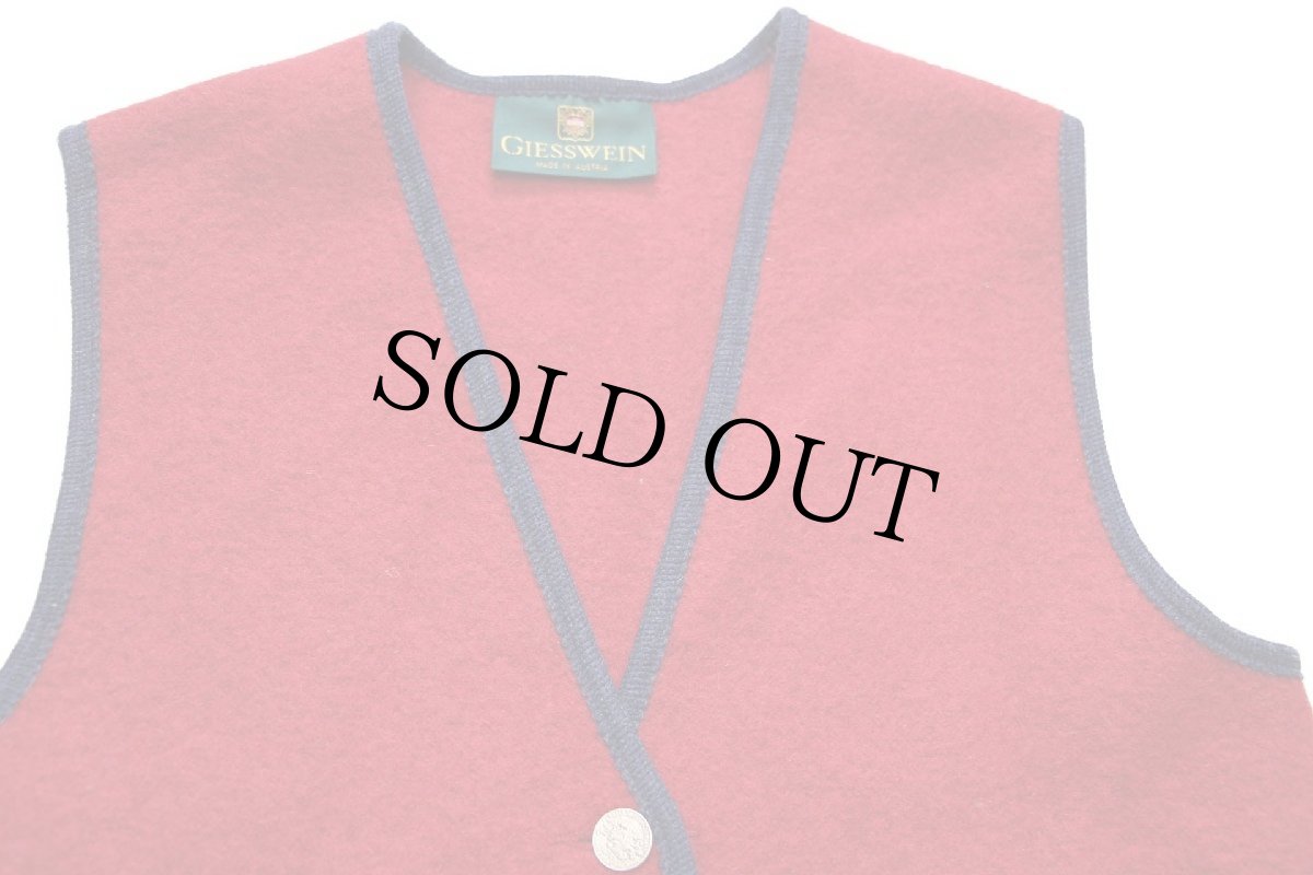 画像3: オーストリア製 GIESSWEIN チロリアン ボイルドウール ベスト レッド 16 (3)