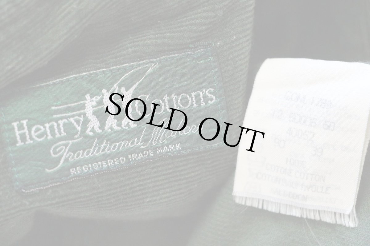 画像4: 90s Henry Cotton's 三点留め ボタンダウン コットン コーデュロイシャツ 濃緑 15.5 (4)