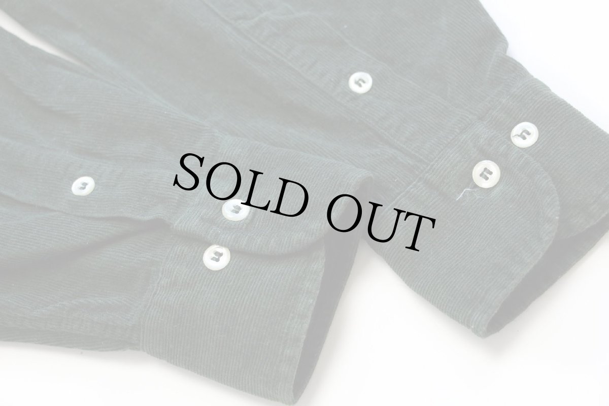 画像5: 90s Henry Cotton's 三点留め ボタンダウン コットン コーデュロイシャツ 濃緑 15.5 (5)